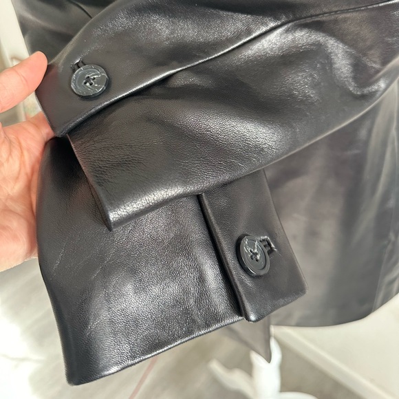 Classic Gorgeous ALFANI Black GENUINE LEATHER JACKET Women's Medium NWOT - Picture 4 of 11